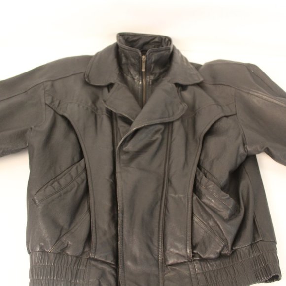 Wilsons Black Leather Jacket with Butterfly - Picture 2 of 12